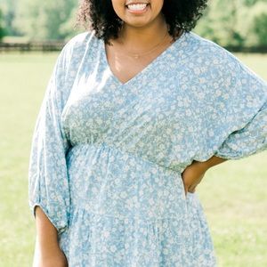 Blue Floral Chic Soul Babydoll Dress